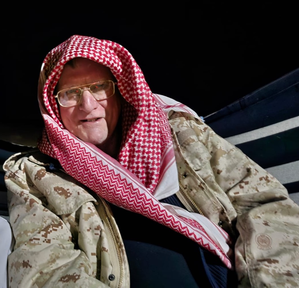 Me in the Saudi desert at night. And yes, it was cold. They said I was cold